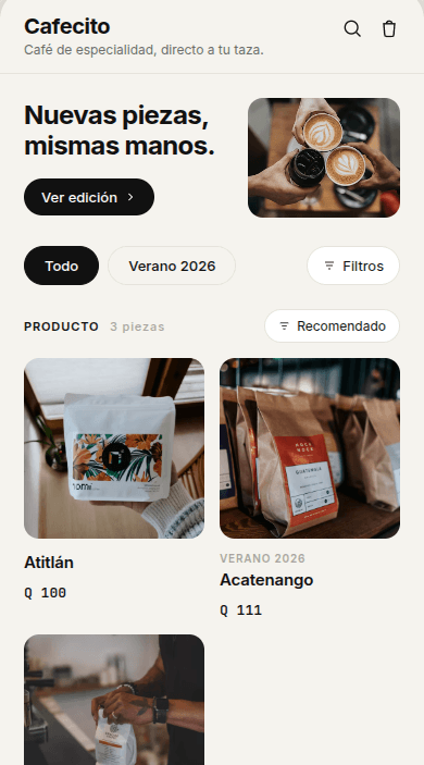Tienti — tienda de Cafecito